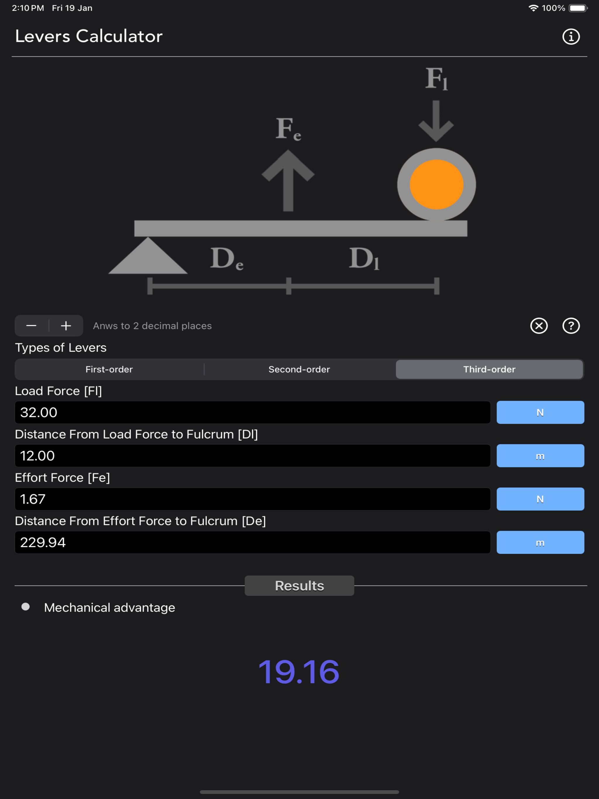 Levers Calculator