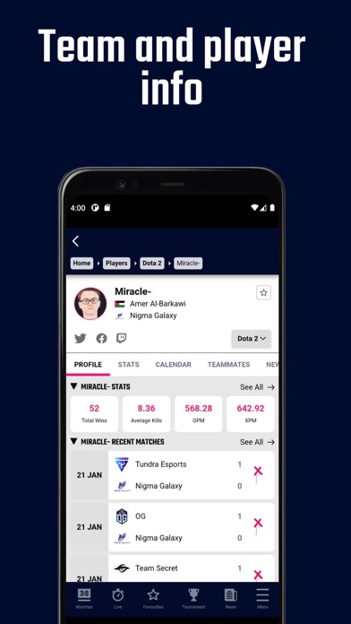 1337PRO: eSport Scores & Stats Screenshot