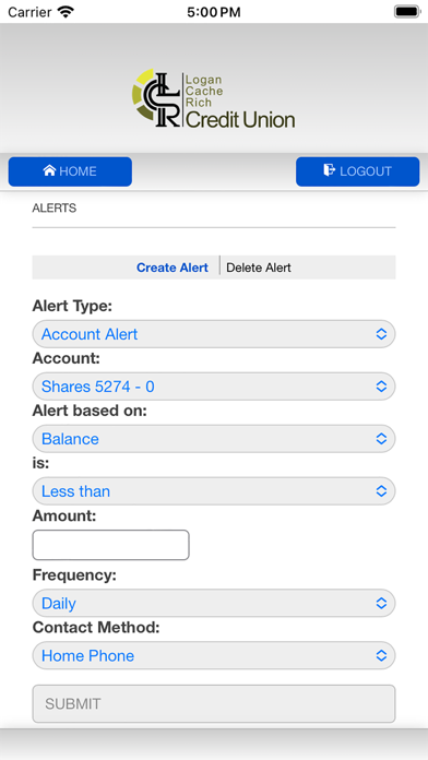 Logan Cache Rich Credit Union Screenshot