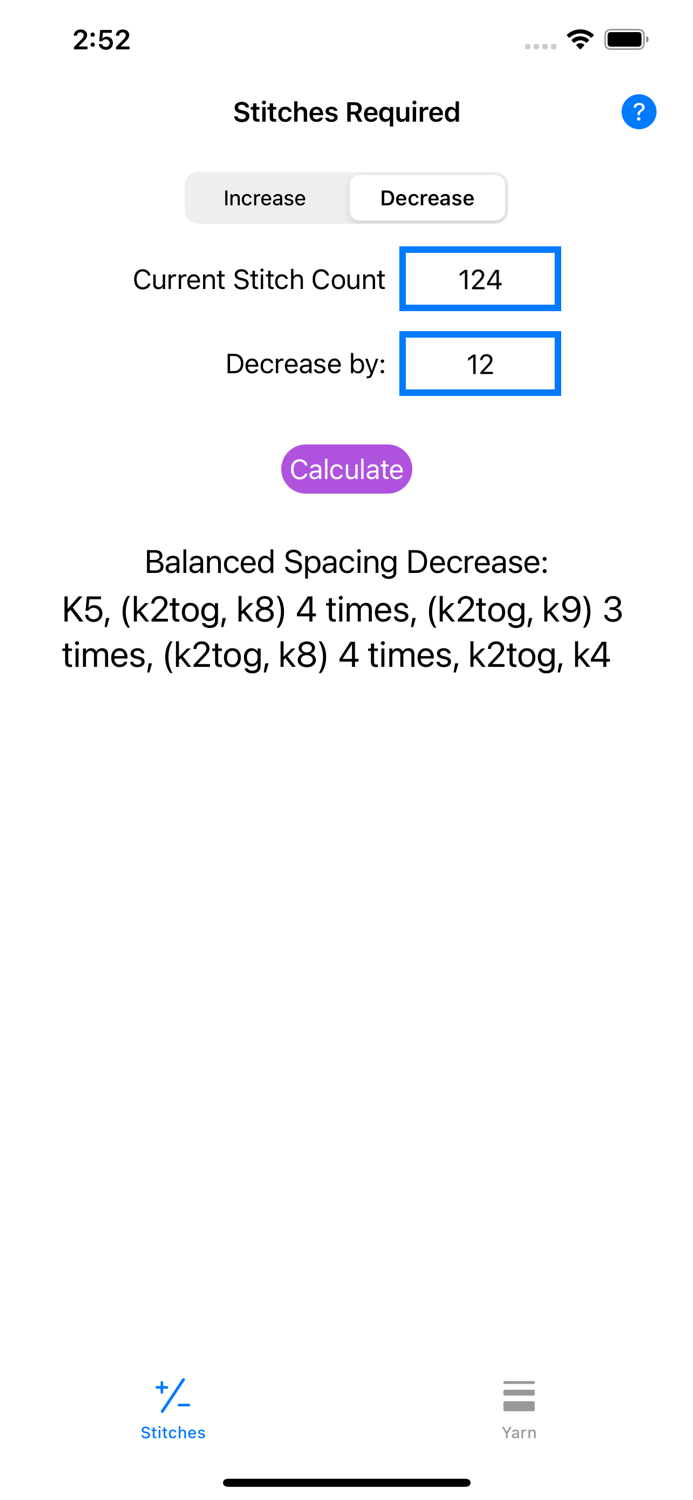 Knitting Stitch Calculator