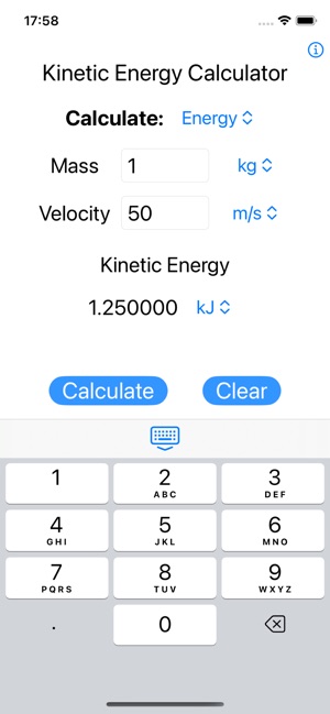 Kinetic Energy Calculator on the App Store