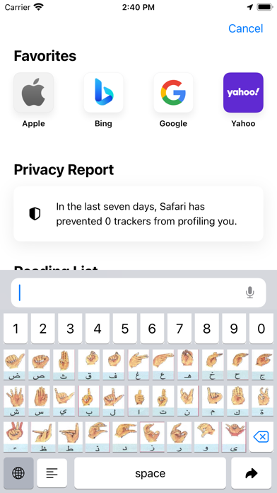 Sign language keyboard Screenshot