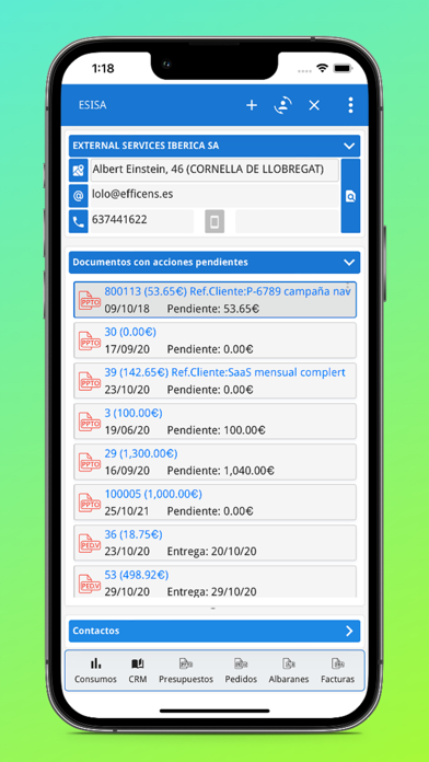 Asistente de Ventas Efficens Screenshot