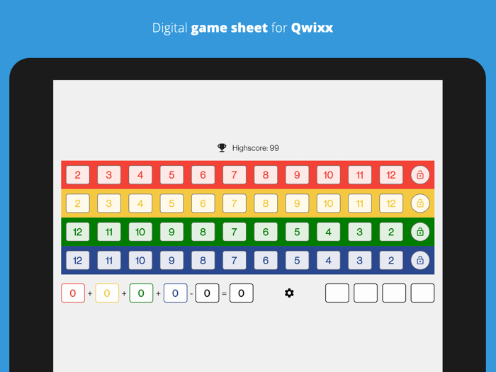 Qwixx - Game Sheet