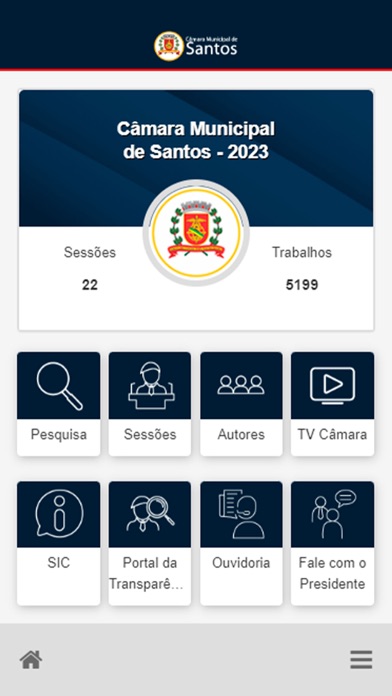 Câmara Municipal de Santos Screenshot