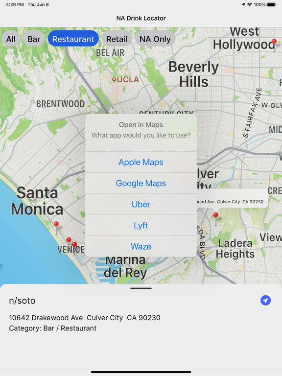 NA Drink Locator iPad screenshot 6 - Reference app