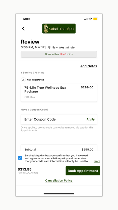 Sabai Thai Spa Screenshot