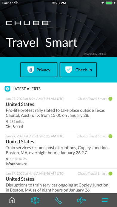 Chubb Travel Smart Screenshot