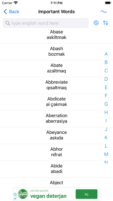 Smart Azerbaijani Dictionary Screenshot