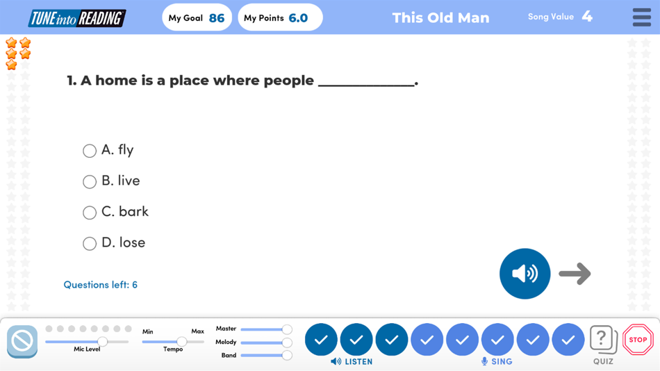 #3. TUNE into READING - BLUE (iOS) Podle: Electronic Learning Products Inc.