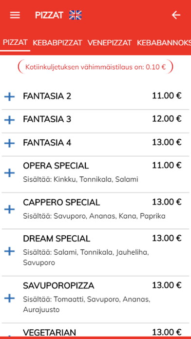 Kauniainen Pizza Service Screenshot