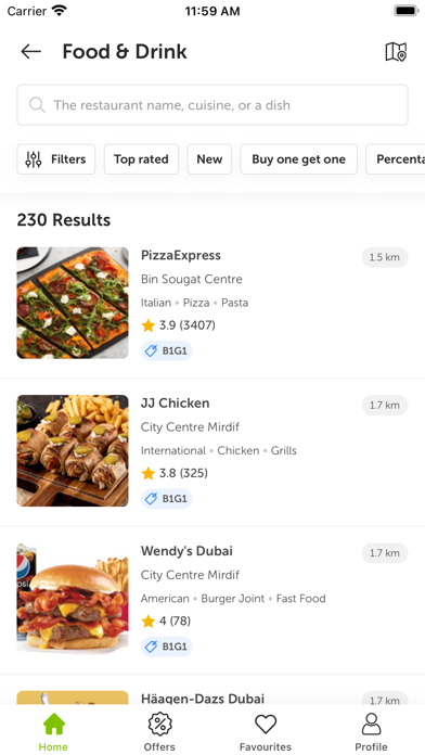 the Entertainer Rewards App Screenshot