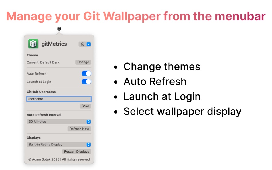 #2. gitMetrics (macOS) بواسطة: Adam Sotak