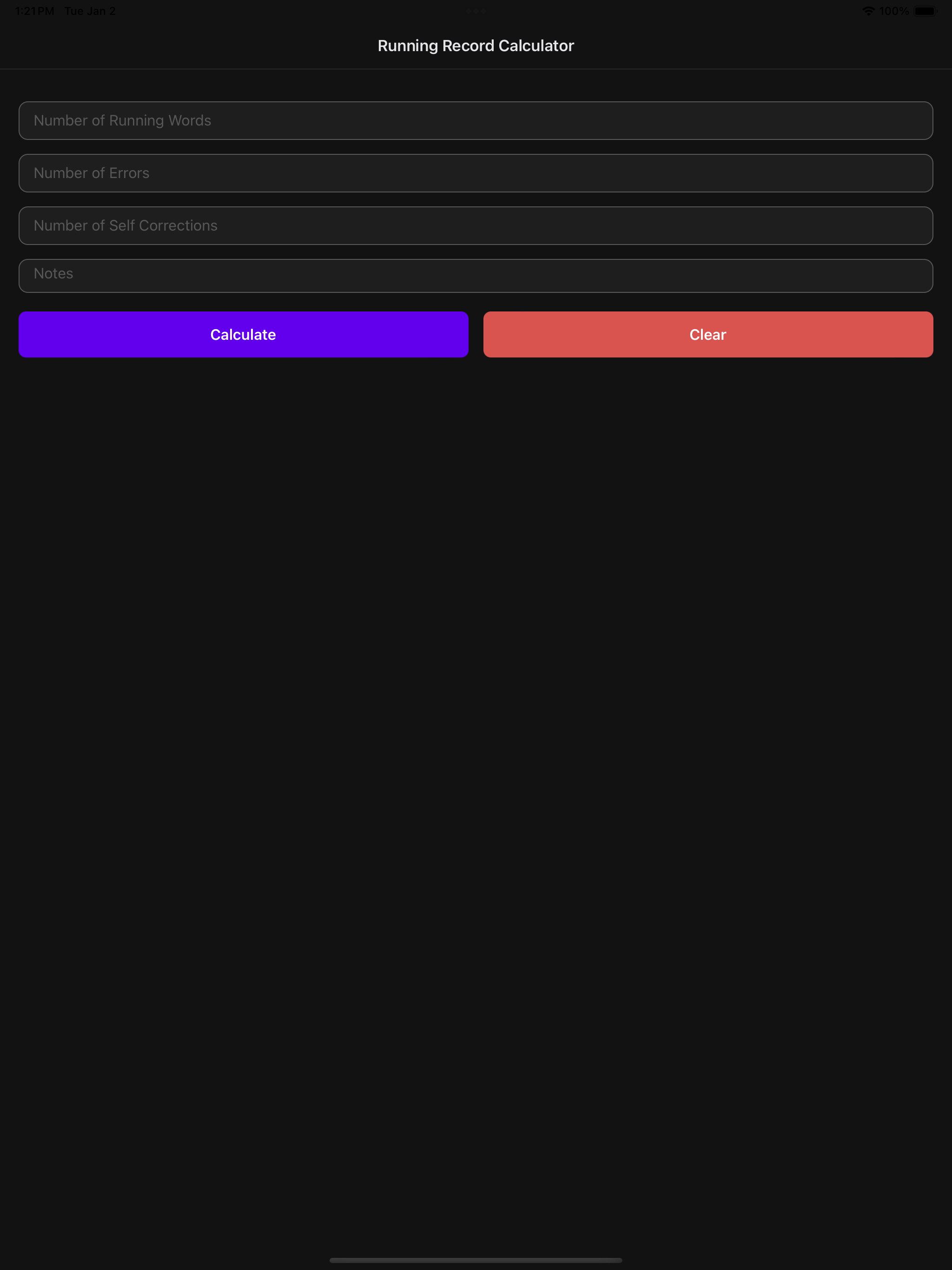 RunRecord Calc