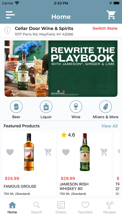 Cellar Door Wine & Spirits Screenshot