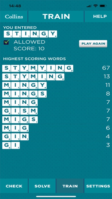 screenshot of Collins Scrabble 7