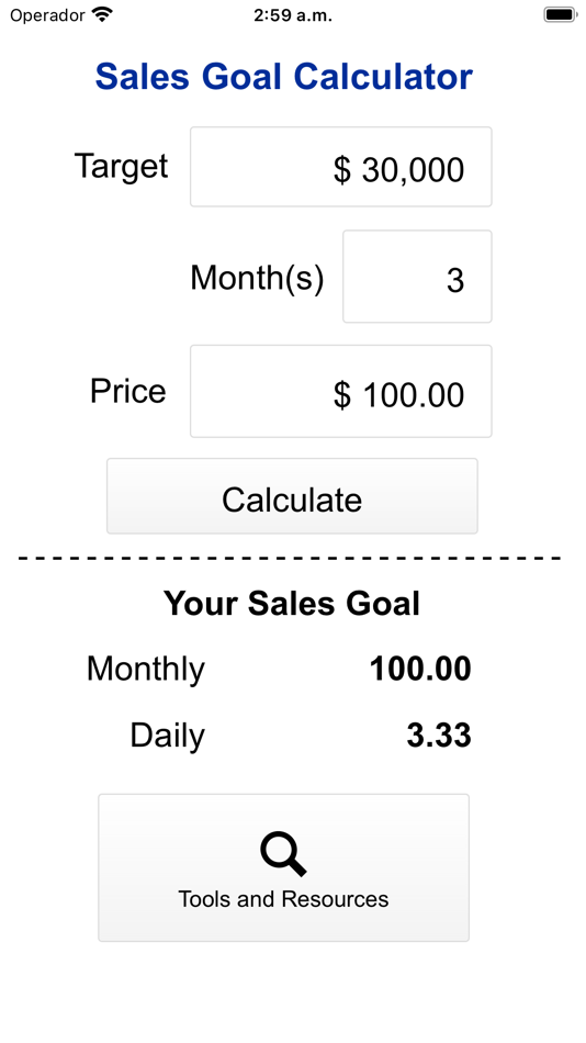 Sales Goal Calculator - 1.0 - (iOS)