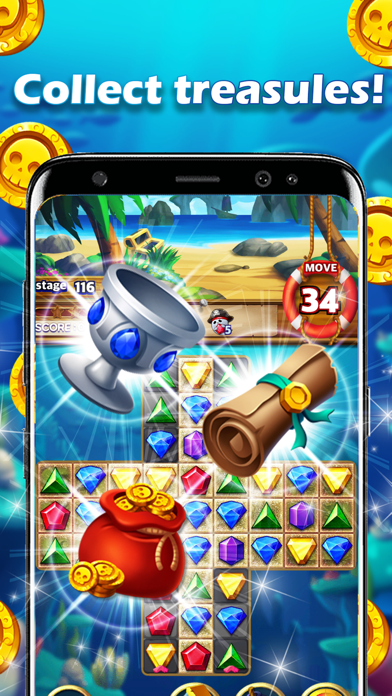 Jewels Pirate - Match 3 Puzzle Screenshot