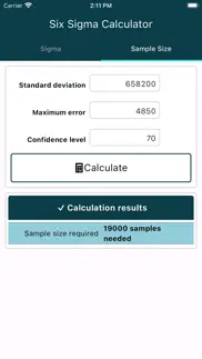 six sigma calculator iphone screenshot 1