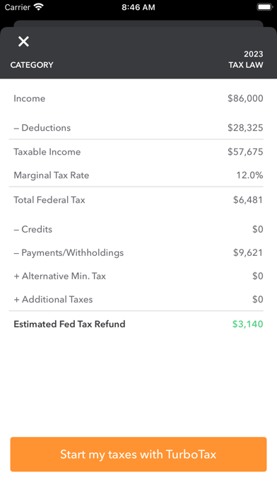 TaxCaster: Tax Calculator Screenshot