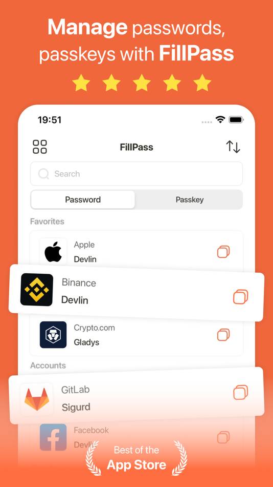 #1. FillPass - Password, Passkey (iOS) 由: Nguyen Viet Anh