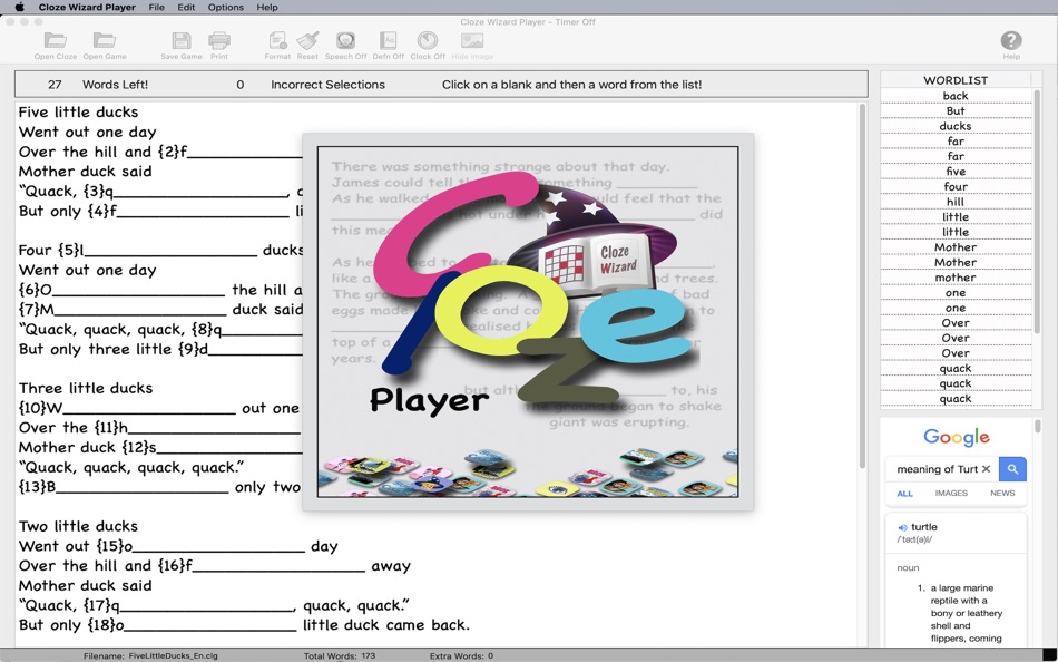 #1. Cloze Wizard Player (macOS) 由: Martin Fitzgibbons