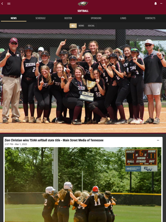 Zion Christian Academy iPad screenshot 3 - Sports app