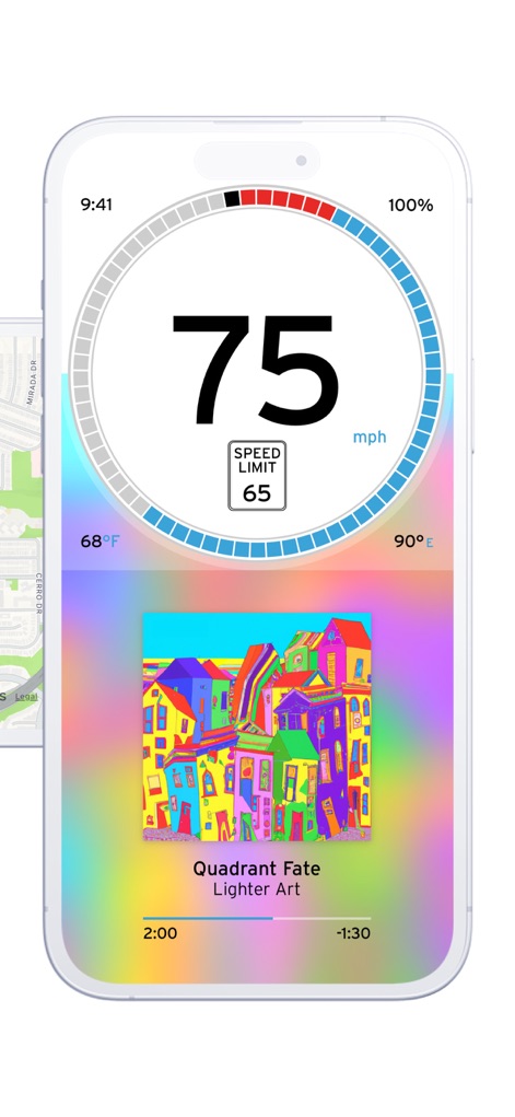 Digital Speed GPS Speedometer - Los usuarios disfrutarán de una interfaz visualmente atractiva con "temas de color" personalizables que rodean el velocímetro y la integración de un "reproductor de música" para acompañar sus viajes.