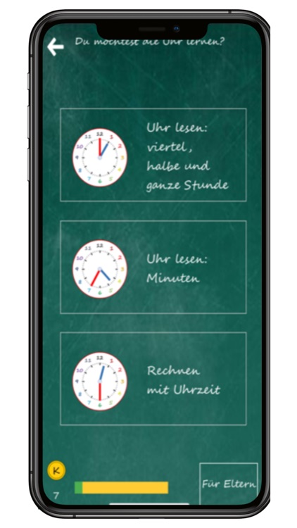 Uhr lernen App Kekula