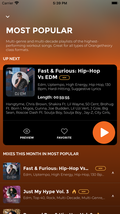 Orangetheory Radio Screenshot