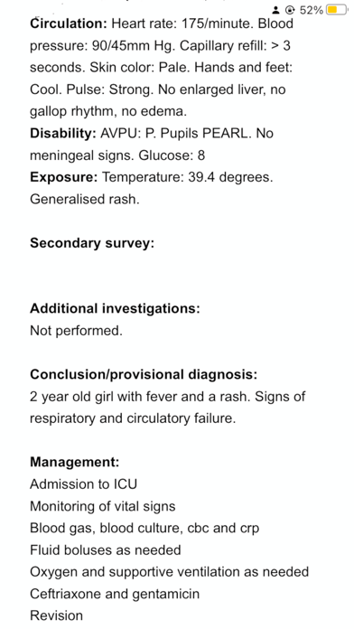 Pediatric ED chart Screenshot