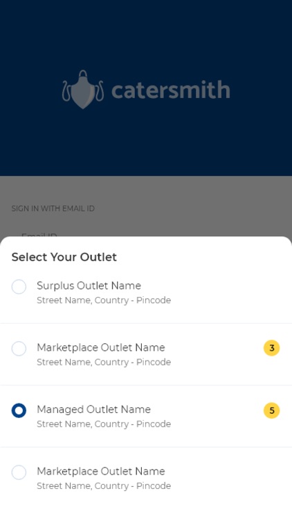 Catersmith Merchant App