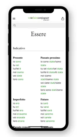 Game screenshot Italian conjugation apk