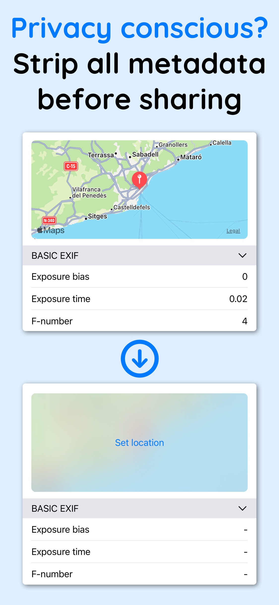 Screenshot do app Exif Metadata Editor & IPTC