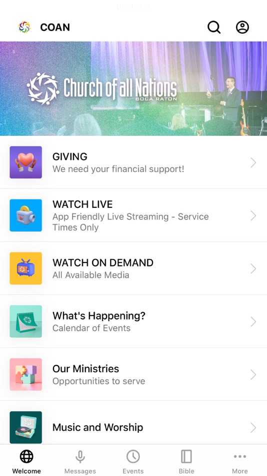 #1. CHURCH OF ALL NATIONS (iOS) Podle: CHURCH OF ALL NATIONS, ASSEMBLIES OF GOD, INC., OF THE CITY OF BOCA RATON