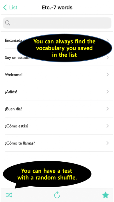 My Spanish Vocabulary Screenshot