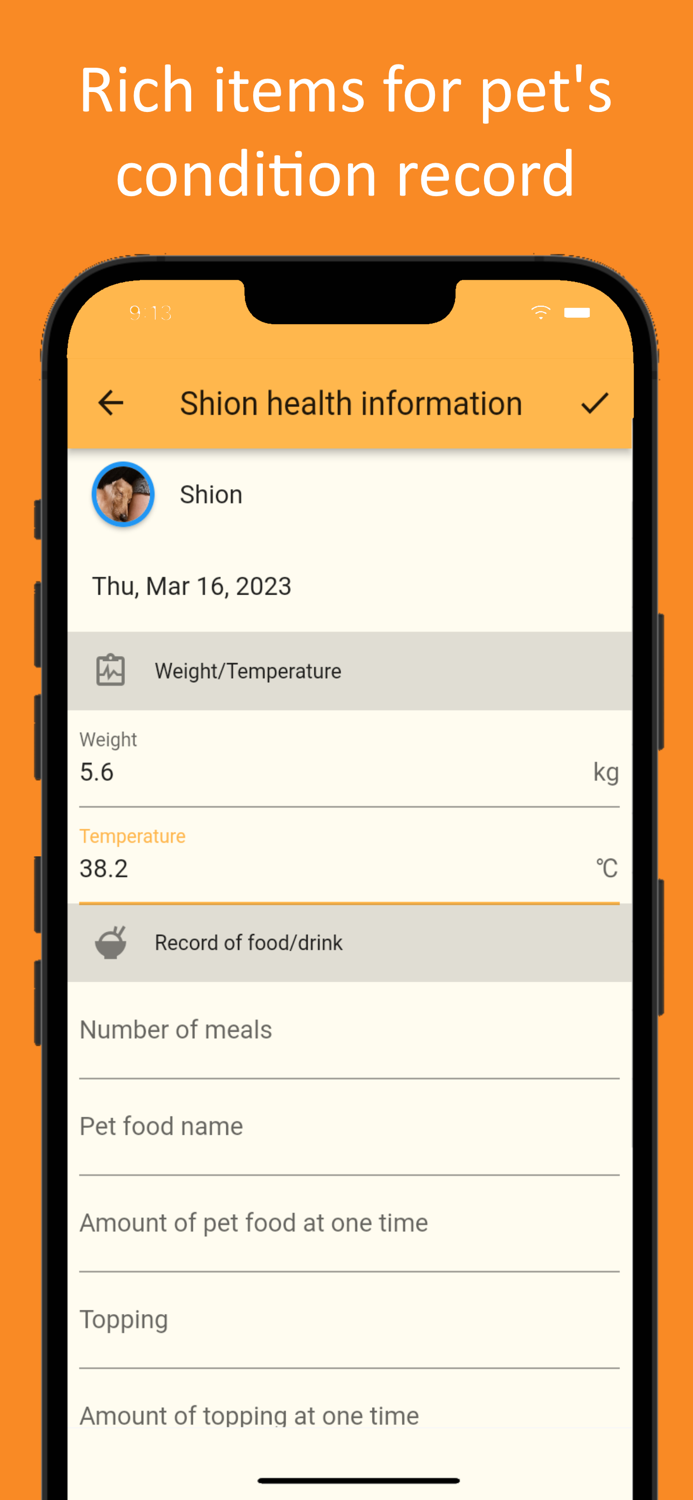 Pet care diary - daily pet log