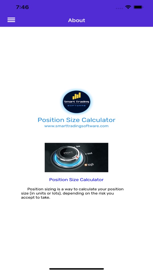 #5. STS Position Size Calculator (macOS) Podle: Smart Trading Software ltd