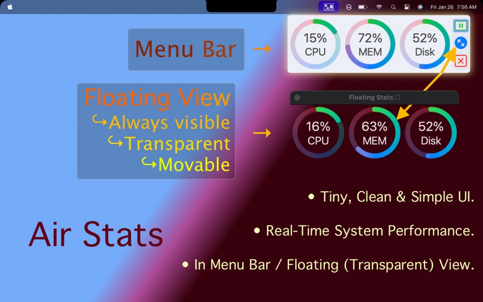 #1. Air Stats - System Monitor (macOS) 来自: Z9Apps LLC