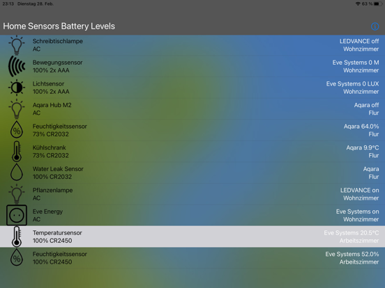 Screenshot #4 pour Home Sensors Battery Levels
