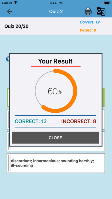 4500 ACT Vocabulary Screenshot