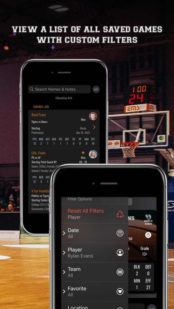 Basketball Simple Stat Tracker