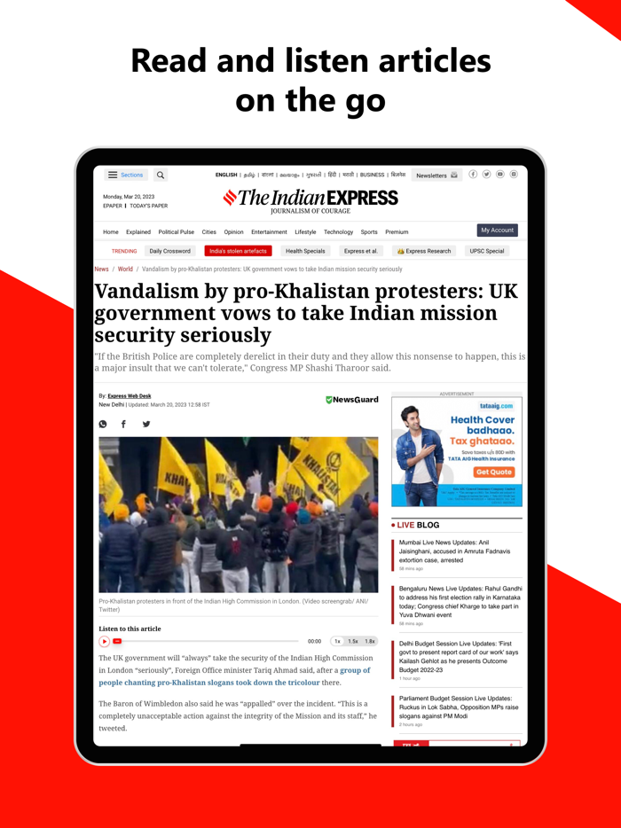 The Indian Express for iPad