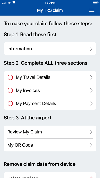 Tourist Refund Scheme Screenshot