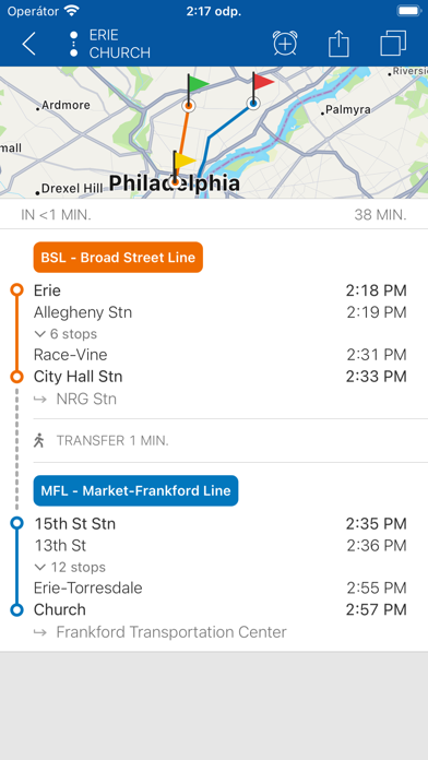 ezRide Philadelphia SEPTA Screenshot