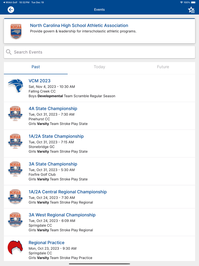 NCHSAA Golf