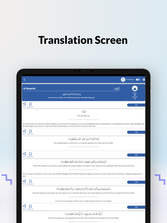 Al Quran Translation iPad screenshot 4 - Utilities app
