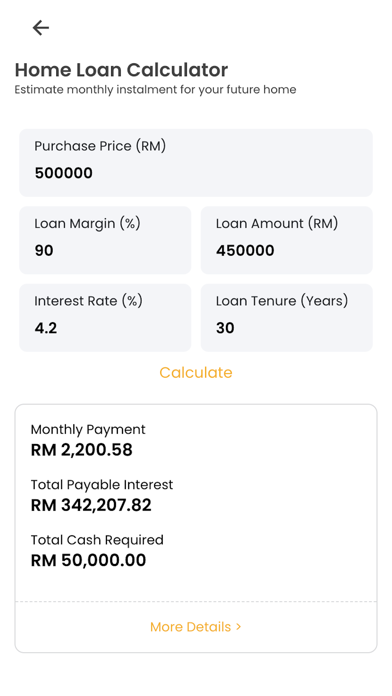 FintOS Calculator Screenshot