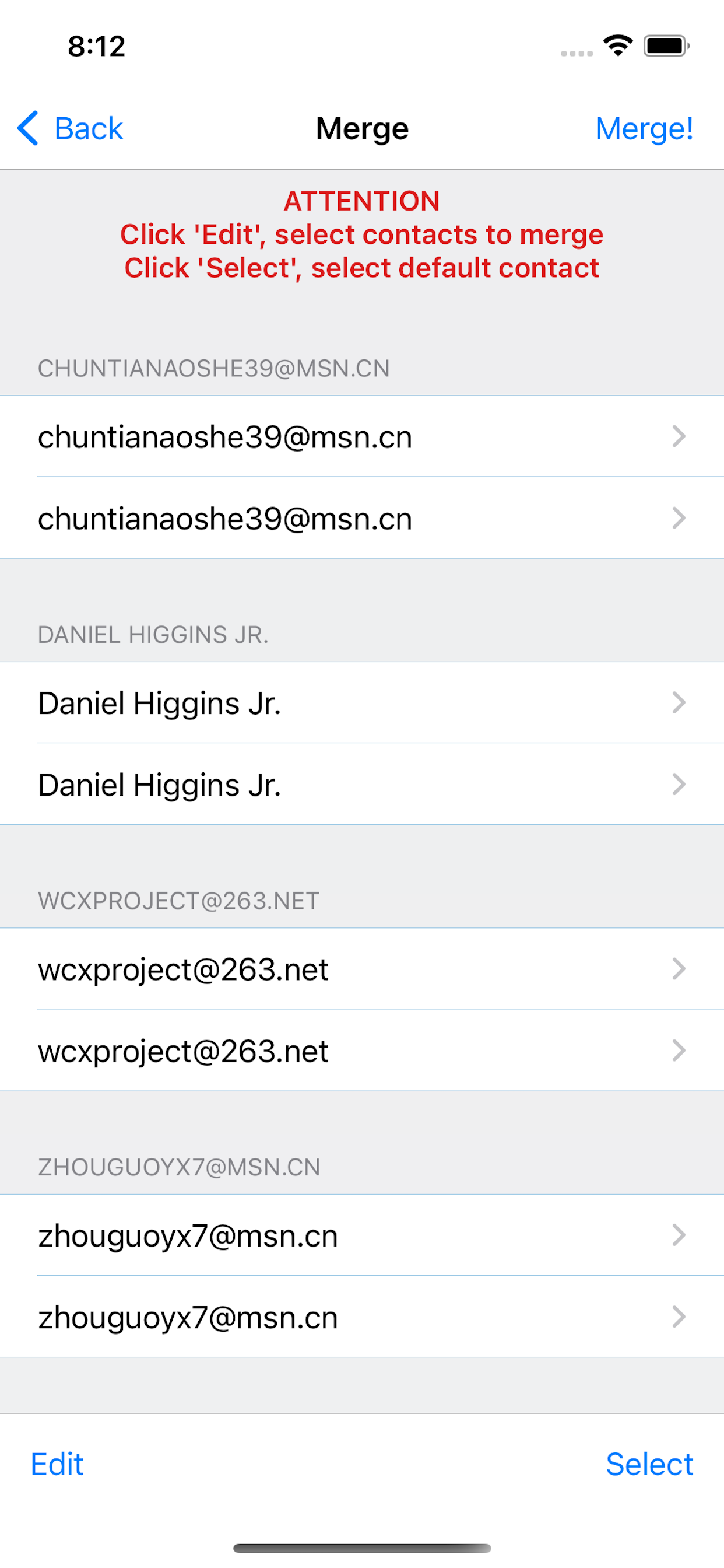 Clean,Merge Duplicate Contacts