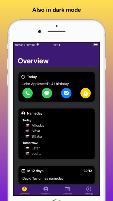 iDays - Namedays & Birthdays Screenshot